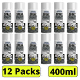 12X Gloss White Car Spray 400ml Spray Paint